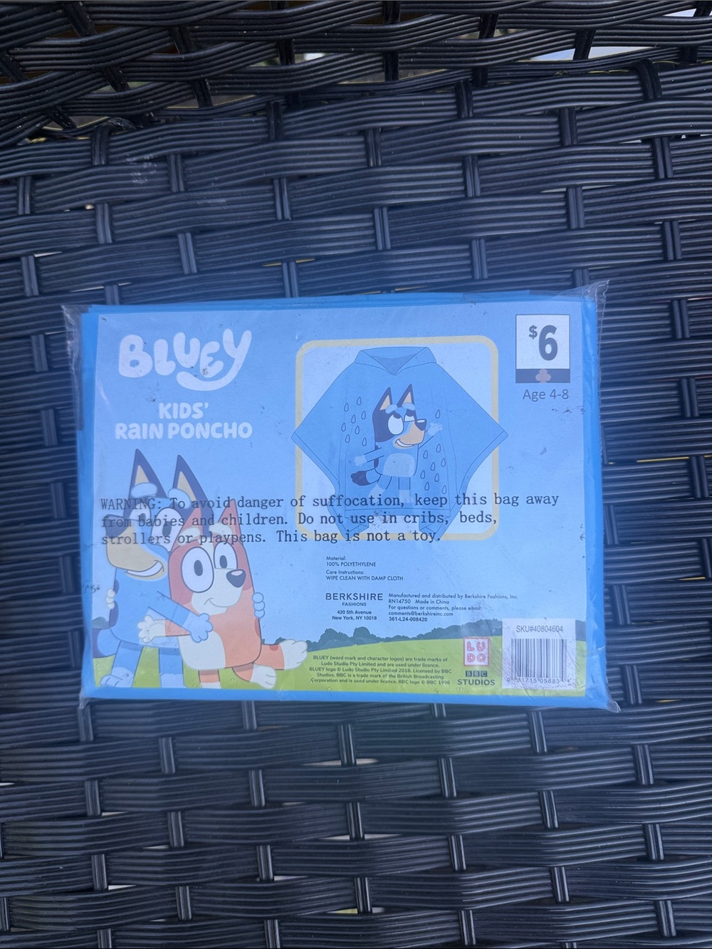 Disney Blue Kids' Rain Poncho with Cartoon Characters